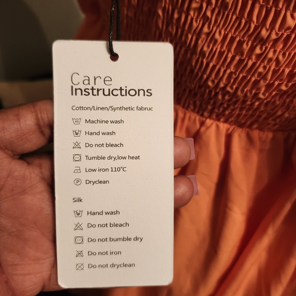 Exlura NWT Boho Peasant Dress Coral Like Color Sz. Small - Picture 12 of 15